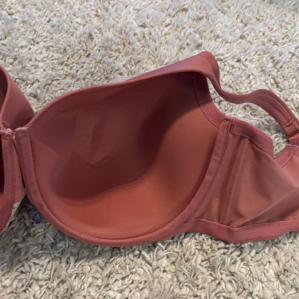Cacique Rust and White Lace Bra
